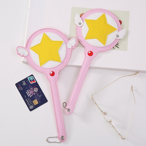 Pu Lather Bus Subway Card Cover Holder Card Bag avec Wings Cosplay Anime Magic Wand Card Bag - Product Image 1