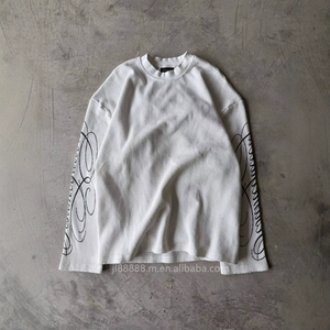 <span class=keywords><strong>Felpe</strong></span> Girocollo Personalizzate OEM all'Ingrosso, 100% Cotone, Produzione Premium di Lusso, Felpa Bianca Girocollo con Grafica per <span class=keywords><strong>Uomo</strong></span> - Product Image 1