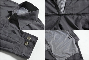 <span class=keywords><strong>Camicie</strong></span> da uomo ad asciugatura rapida con maniche <span class=keywords><strong>staccabili</strong></span> <span class=keywords><strong>camicie</strong></span> tattiche da allenamento traspiranti da indossare <span class=keywords><strong>camicie</strong></span> estive - Product Image 6