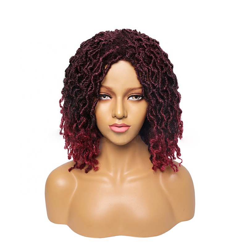 Perruques Dreadlock pour femmes noires Perruques Afro courtes tressées pour femmes et hommes noirs Perruque synthétique torsadée Faux Locs