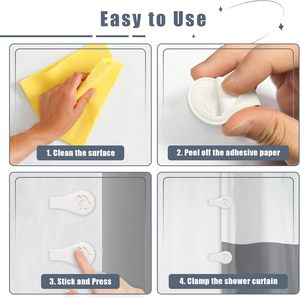 लाइनर स्व चिपकने वाला विंडप्रूफ स्प्लेश धारकों के लिए चुंबकीय सिलिकॉन शॉवर पर्दे क्लिप दीवार शॉवर पर्दे कीपर के लिए बंद - Product Image 4
