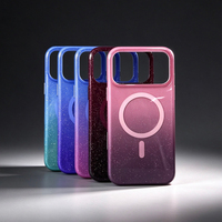 JOYPORODO B565 Coque rigide dégradée scintillante pour iPhone 17 18 Pro 17 18 Pro Max, aimant 2500Gs, testée anti-chute, protection d'objectif, vente en gros