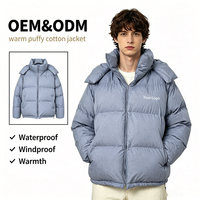 Blouson d'hiver chaud et moelleux pour homme, en toile, avec fermeture éclair, imperméable et résistant à l'humidité, vêtement d'extérieur, fabrication OEM/ODM, personnalisation en gros