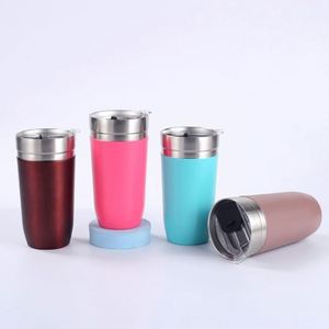 Custom Logo 500ml Double-Wall Vacuum <b>Insulated</b> Stainless Steel Transparent Lid Direct-Drink Outdoor Car-Mounted Coffee <b>Mug</b> - Product Image 4