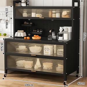 주방 전자 레인지 랙 식료품 저장실 찬장 공간 절약형 식당 수납 랙을 위한 저렴한 무료 스탠딩 5 단 수납 캐비닛 - Product Image 1