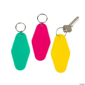 Promotion acrylic plastic keychain blank logo print key tag custom motel hotel key fob