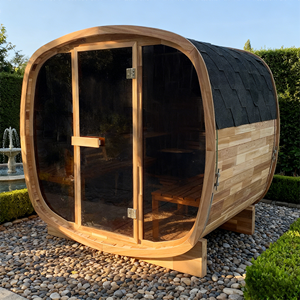 Sauna Tradicional de Cedro Rojo para 2-4 Personas, con Paneles de Vidrio Templado Tintado - Product Image 2