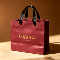 Sacs en papier personnalisés avec votre propre logo, emballage en carton, sacs en papier kraft blanc et brun, sacs cadeaux avec poignées