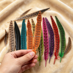 Plumas de Cola de Faisán Lady Amherst Auténticas - Ideales para Fondos de Estudio Fotográfico, Adornos de <span class=keywords><strong>Alta</strong></span> <span class=keywords><strong>Costura</strong></span> y Decoraciones Navideñas - Product Image 5