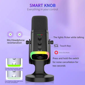 YU8 Enregistrement de jeu Microphone dynamique en streaming en direct Éclairage RVB coloré <span class=keywords><strong>XLR</strong></span> et <span class=keywords><strong>Micro</strong></span> USB Plug and Play Podcast Equipment Mic - Product Image 6