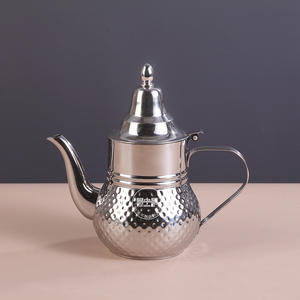 Bouilloire en acier inoxydable à motif marocain, infuseur en maille, non magnétique, design moderne et minimaliste, compatible gaz et <span class=keywords><strong>induction</strong></span> - Product Image 2
