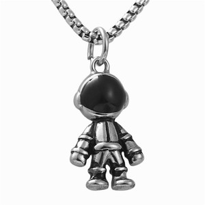 Collar de Acero Inoxidable con Colgante de Astronauta para Hombre, Estilo de Dibujos Animados, Joyería de Regalo - Product Image 5