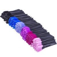 50 pièces/ensemble Six couleurs baguettes de Mascara jetables Mini cils brosses Mascara applicateur Micro Spoolie brosses pour cils