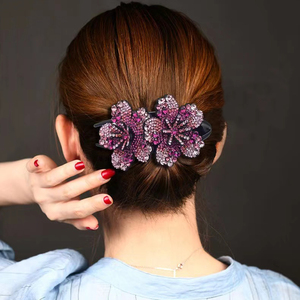 กิ๊บติดผมรูปปากเป็ดสำหรับคุณ<span class=keywords><strong>แม่</strong></span>,อุปกรณ์เสริมคลิป<span class=keywords><strong>ผม</strong></span>รูปดอกไม้พลอยเทียมแบบเกาหลี - Product Image 4