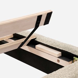 DB Nordsman Dove Nữ Hoàng Kích Thước Tufted Ngọc Trai Trắng Bọc Nền Tảng Giường Thiết Kế Tối Giản Tính Năng Lưu Trữ Cho Nội Thất Phòng Ngủ - Product Image 4