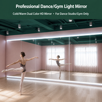 Miroir de gym HD sans cadre, grand miroir mural lumineux à LED pour studio de yoga, danse et Pilates