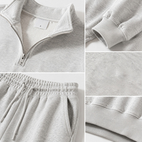 Ensemble de survêtement athleisure personnalisé pour femme : sweat-shirt à demi-zip et pantalon de jogging en polaire