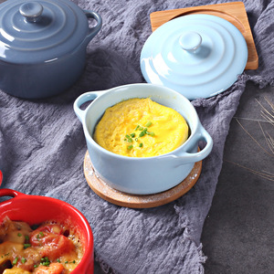 Tazones Minimalistas con Doble Asa y Tapa para Hornear, Desayunos, Sopas, Huevos al Vapor, Pudín, Comidas para Niños - Product Image 2