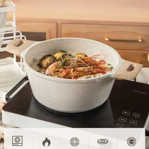 Pentola Rotonda in Alluminio e Ceramica Antiaderente da 24CM per Zuppe e Casseruole - Product Image 5