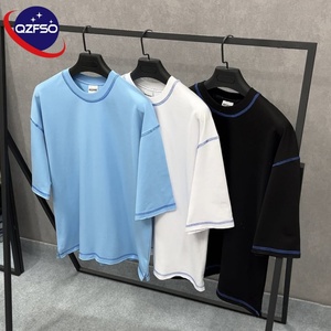 Qzfso 100% Cotton T Áo Sơ Mi Biểu Tượng Tùy Chỉnh Đồ Họa Áo Thun Cho Nam Giới Cộng Với Kích Thước Khâu T-Shirts Bông Thiết Kế Tùy Chỉnh Bông Boxy <span class=keywords><strong>Tee</strong></span> - Product Image 3