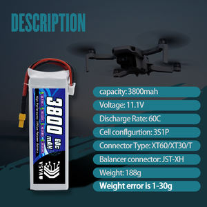 Baterai Lipo Drone VSVAW 3S untuk Drone FPV 11.1V 60C 3800mAh Colokan XT60 untuk Mobil RC Quadcopter Kapal Pesawat RC Model UAV Suku Cadang RC - Product Image 4