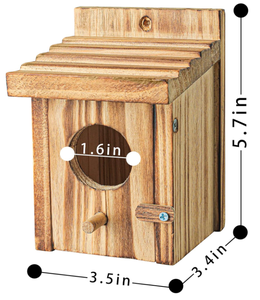 Luxury Solid Pattern Wooden <strong>Bird</strong> <strong>House</strong> and Nest for Patio Decoration and Aviary Feeder - Product Image 4