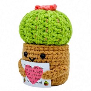 Kit de Tejido de Ganchillo 2023: Muñeco de Cactus en Maceta, Divertido y Adorable, Personalizable en Color/Logotipo, para Mayores de 0 Años - Product Image 1