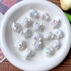 Color Electroplated Abs Bearing Straight Hole Beads <b>DIY</b> Mobile Phone Chain Bracelet Keychain <b>Accessories</b> Acrylic Beads Color - Product Image 4