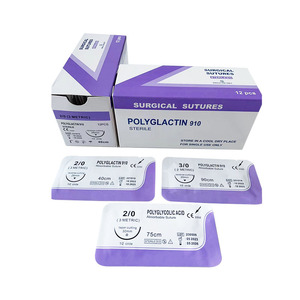 Nhà Máy Trực Tiếp Khử Trùng Điều Trị Hấp Thụ Polyglactin 910 Pgla Phẫu Thuật 40Mm Khâu 3/0 Cắt - Product Image 3
