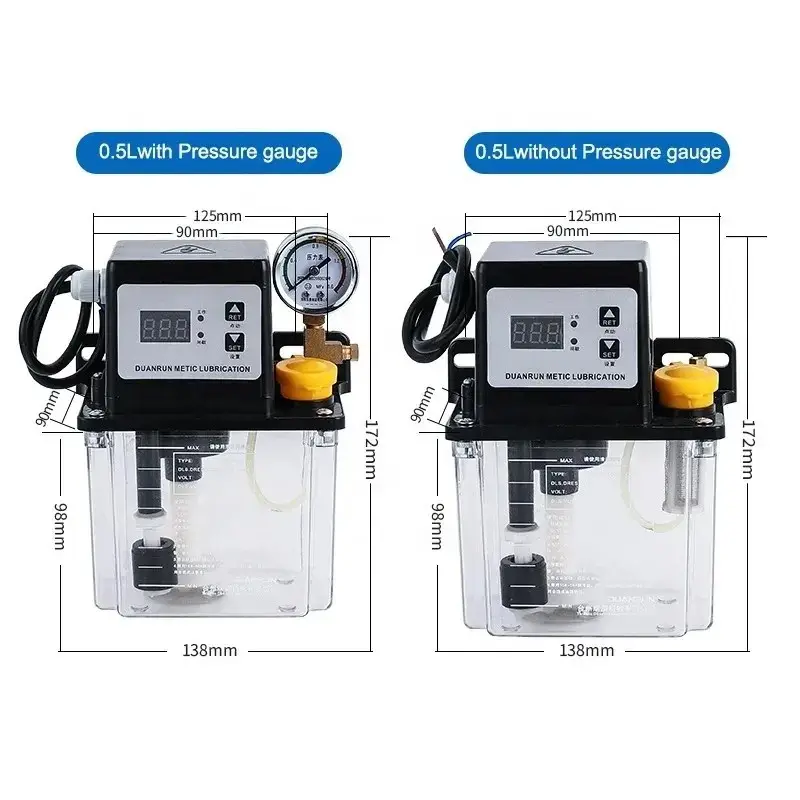 220V 0.5L 1L 2L 2 litre çift dijital ekran yağlayıcı pompası CNC yağlayıcı otomatik yağlama için otomatik yağlama yağı pompa