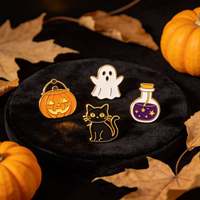 Nouveauté Halloween : Épingles de revers en métal personnalisées, badges citrouille et toile d'araignée pour décorations saisonnières, cadeaux de fête et commandes en gros