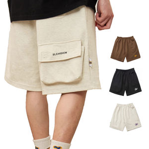 High Street Elastic Waist Custom Plus Size 100% Cotton Solid Casual Breathable Drawstring Closure <b>Men's</b> <b>Cargo</b> Sweat <b>Baggy</b> Shorts - Product Image 1