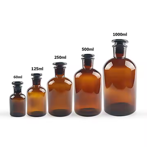 Fabricante 250ml 500ml Botellas de reactivo de vidrio ámbar con tapa de corcho para uso de <span class=keywords><strong>Farmacia</strong></span> y boticario de laboratorio - Product Image 2