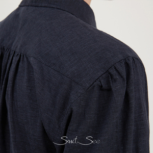 <span class=keywords><strong>Camisa</strong></span> DE LINO DE VERANO RTS/OEM para hombre, <span class=keywords><strong>camisa</strong></span> de hombro fruncido de estilo <span class=keywords><strong>italiano</strong></span>, <span class=keywords><strong>camisa</strong></span> informal para hombre con <span class=keywords><strong>cuello</strong></span> cubano y dinero antiguo - Product Image 6