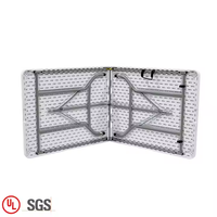 Table pliante rectangulaire populaire de 6 pieds, table pliante en plastique blanc pour la maison, le salon, le restaurant, l'hôtel