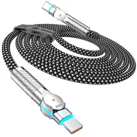 Kabel Pengisian Cepat USB C ke USB C 240W 180 Derajat Berputar, Berbahan Nilon dan Alloy, untuk iPhone iPad