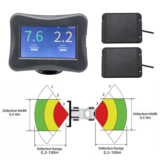 77GHz Millimeter Wave Car Truck Dual radar Mid-range Obstacle Avoidance System