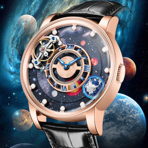 HANBORO Hot Selling Heren Automatisch Aanpasbaar Mechanisch Horloge met Lint Automatisch Draaiend Vliegwiel Wijzerplaat Luxe - Product Image 3