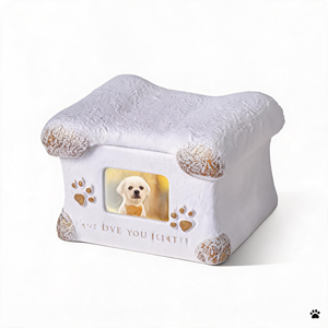Urna Memorial para Cães e Gatos Pequenos Polandite Portland, Feita à Mão, Clássica, Quadrada, Impermeável, Personalizada e Ecológica - Product Image 1
