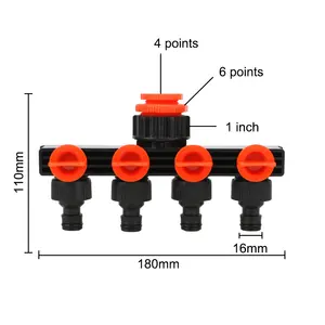 4 yollu hortum bölücüler 3/4 "su borusu vana Splitter için sulama konektörü dağıtıcı hortum boru musluk konnektörleri