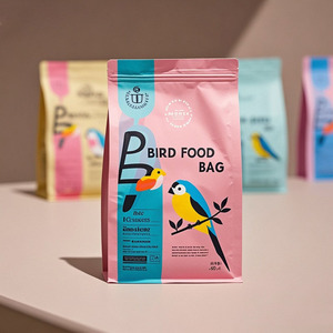 Stampa personalizzata Design all'ingrosso sacchetti riciclabili per uso alimentare uccelli pappagallo piccione pappagallo mangime per animali domestici Stand up fondo piatto sacchetto di imballaggio - Product Image 5