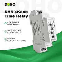 Relais temporisé miniature DOHO DH5-4Konb Series, faible consommation, 15A/10A AC/DC 24-240V, contacts en alliage d'argent, SPDT/DPDT, synchronisation