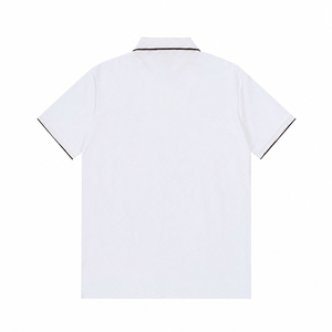 <span class=keywords><strong>Polo</strong></span> da <span class=keywords><strong>Uomo</strong></span> Personalizzata in Piqué Bianco con Colletto e Polsini a Costine, Dettagli Neri a Contrasto, Tre Bottoni, Casual Streetwear, Manica Corta, ODM - Product Image 2