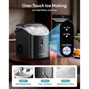 Euhomey Nugget Ice Maker 38lbs Day Portable Countertop With Handle Self Cleaning <b>Cube</b> <b>Cube</b> Ice Maker Electric Ice Maker Plastic - Product Image 5