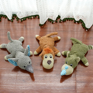 Sıkmak ses Chewy dayanıklı squeanosaurus Rex vahşi kaz Rhino fil peluş Pet köpek Squeakers oyuncaklar ile gıcırtılı oyuncak oyna - Product Image 5