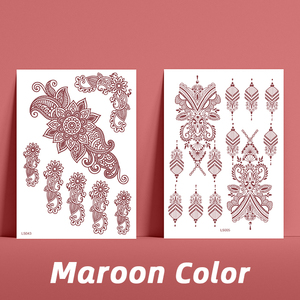 <span class=keywords><strong>Tatuajes</strong></span> Temporales de Henna al por Mayor, Diseño de Rosa Marrón, Resistentes al Agua, Aplicación con Dos Manos, <span class=keywords><strong>para</strong></span> Mujeres - Product Image 6