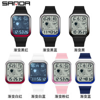 MONTRE NUMÉRIQUE Sanda Nouvelle Montre Électronique Carré Astronaute Gradient Série Hommes et Femmes Jeunesse Mode En Gros