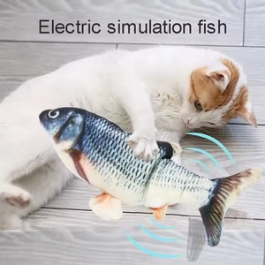Juguete de gato electrónico interactivo al por mayor, juguete de pez de peluche automático respetuoso con el medio ambiente, juguete de pez flotante con hierba gatera - Product Image 2