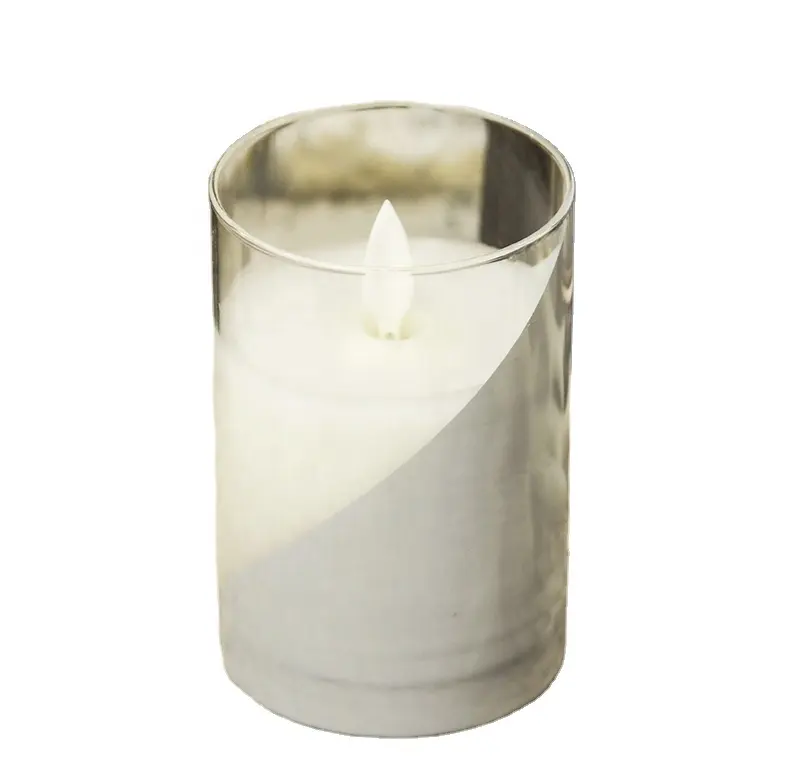 Eternal Home Decoration Customized Flameless LED Candle Paraffin Wax Glass Candle
