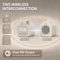 Intelligenter Wecker mit Lautsprecher, Weißes-Rauschen-Gerät, Einschlafhilfe, Digitaluhr mit 1500mAh Akku für Haushalt & Outdoor-Nutzung